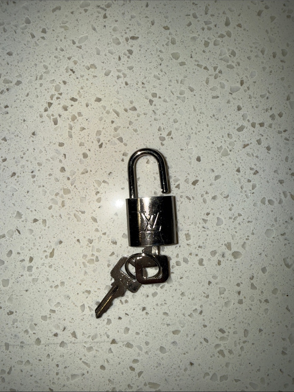 Louis Vuitton Silver-Tone Padlock and Key Set